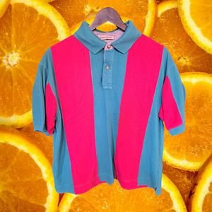 Vintage SteepleChase Red‎ and Blue Striped Polo